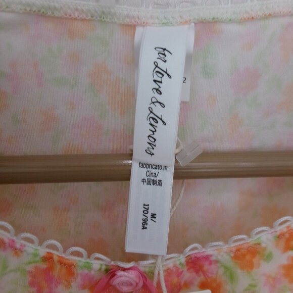 New For Love and Lemons 2 Piece Lounge Set Crop Top Thong Panties Floral M - Picture 4 of 12